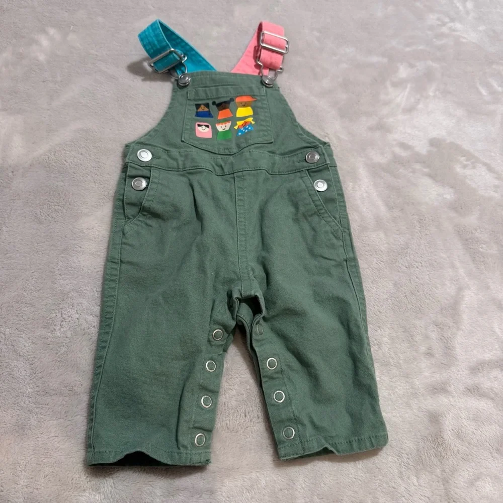 Christian Robinson Baby Size 3-6 Months Bib Overalls Pants Green color block
